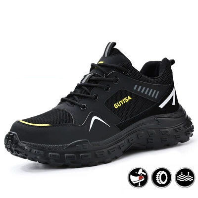 Men's labor protection shoes, anti-smash and puncture-proof, men's lightweight, insulated safety old protective belt, steel plate, steel toe, construction site work