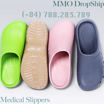 Operating room slippers for women, anti-slip thick-soled toe-toe shoes for men, doctors and nurses, anti-needle soft-soled hole-in-the-wall shoes for medical use