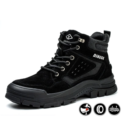 Labor protection shoes for men, men's, anti-smash, anti-puncture, steel toe, lightweight, high-top, old protection belt, steel plate, construction site work, winter